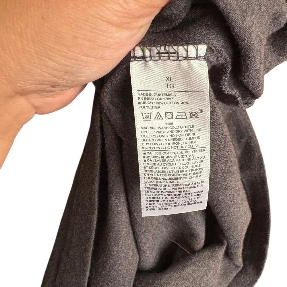Banana Republic Men's Premium Wash Motorcycle Print T‎ Shirt Xl Heathered gray